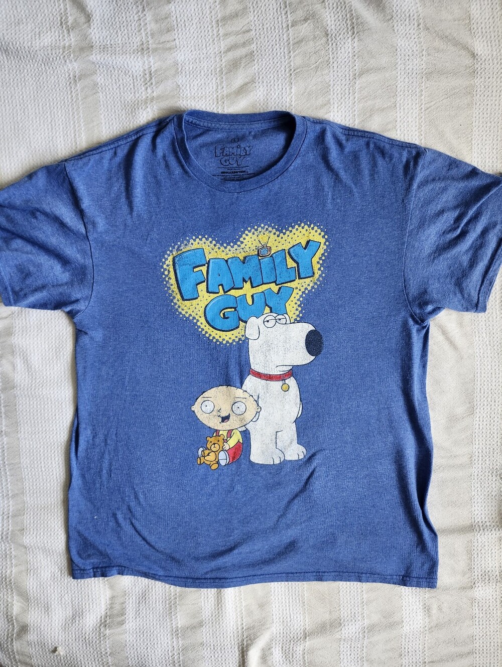 Family Guy Stewie & Brian Graphic T- Shirt Blue Size Large Ripple Junction